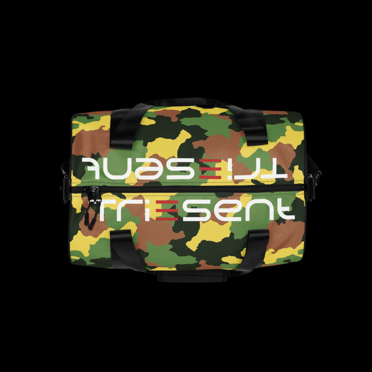 TriEsent All-Over Print Gym Bag (Brown, Green, Black, Yellow)