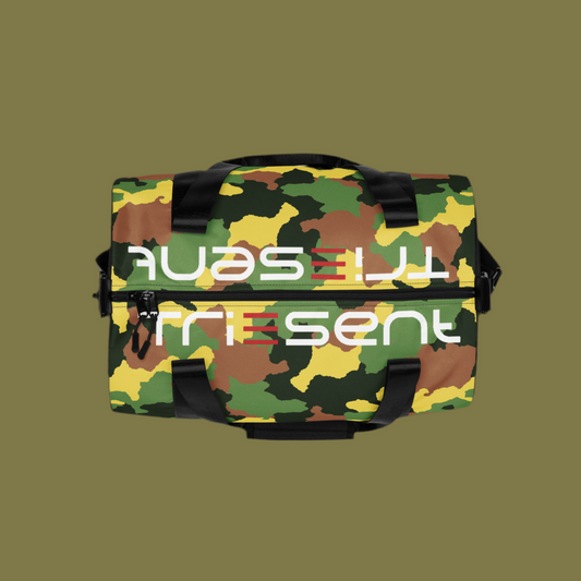 TriEsent All-Over Print Gym Bag (Brown, Green, Black, Yellow)