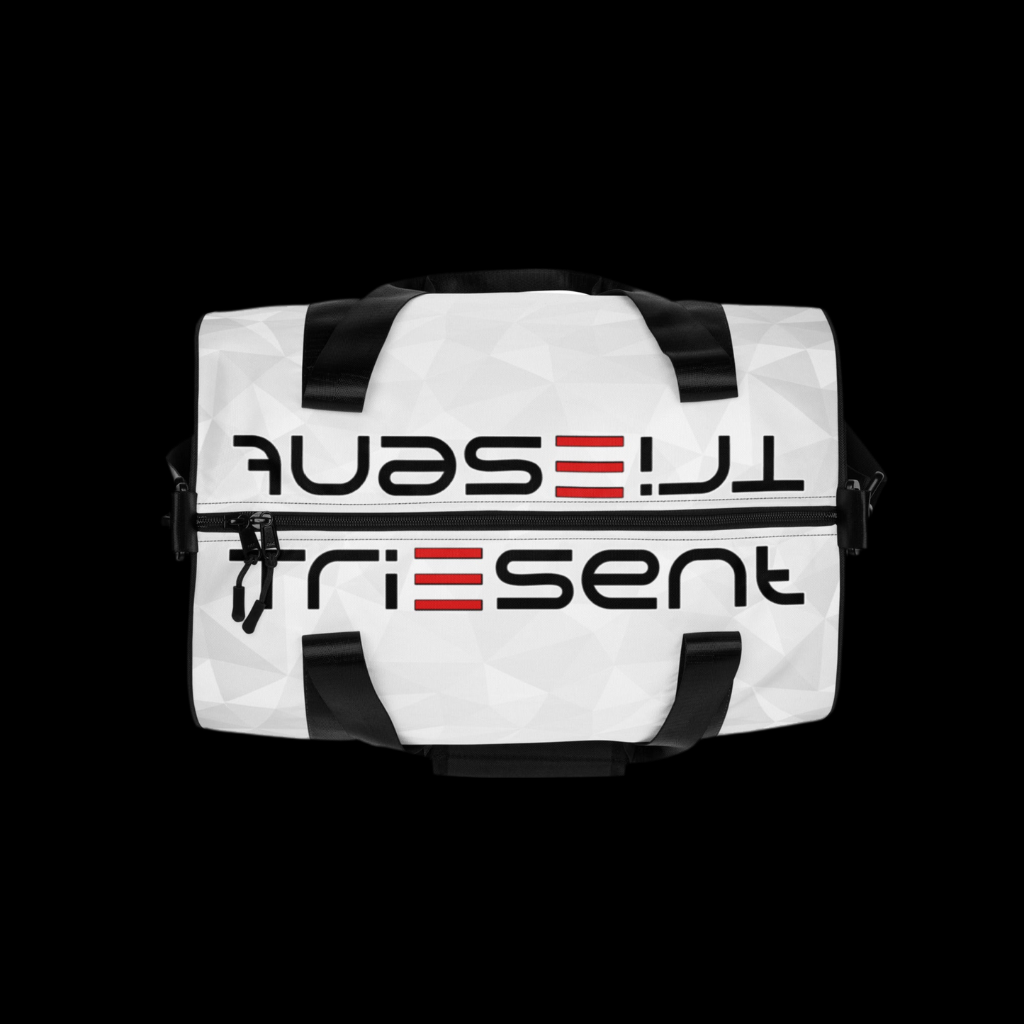 TriEsent All-Over Print Gym Bag (White, Black, Red)