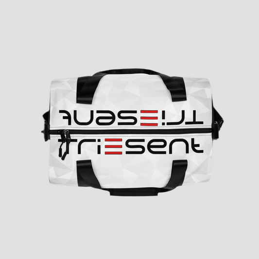 TriEsent All-Over Print Gym Bag (White, Black, Red)