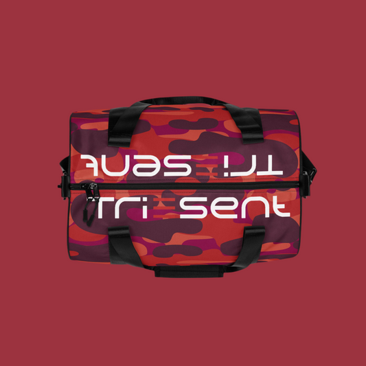 Unlock Your Confidence with the TriEsent All-Over Print Gym Bag (Fatigue, Pink, Purple, Orange)