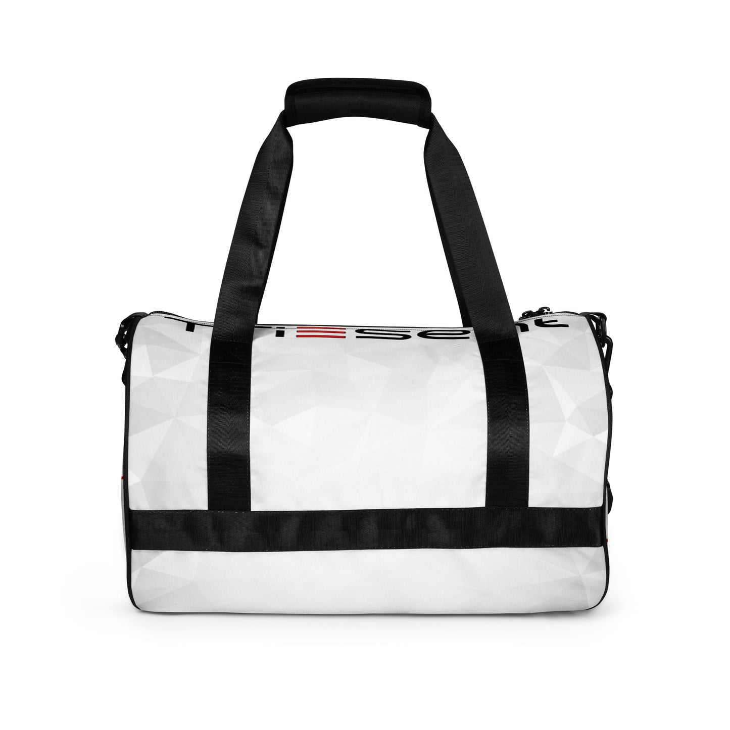 TriEsent All-Over Print Gym Bag (White, Black, Red)
