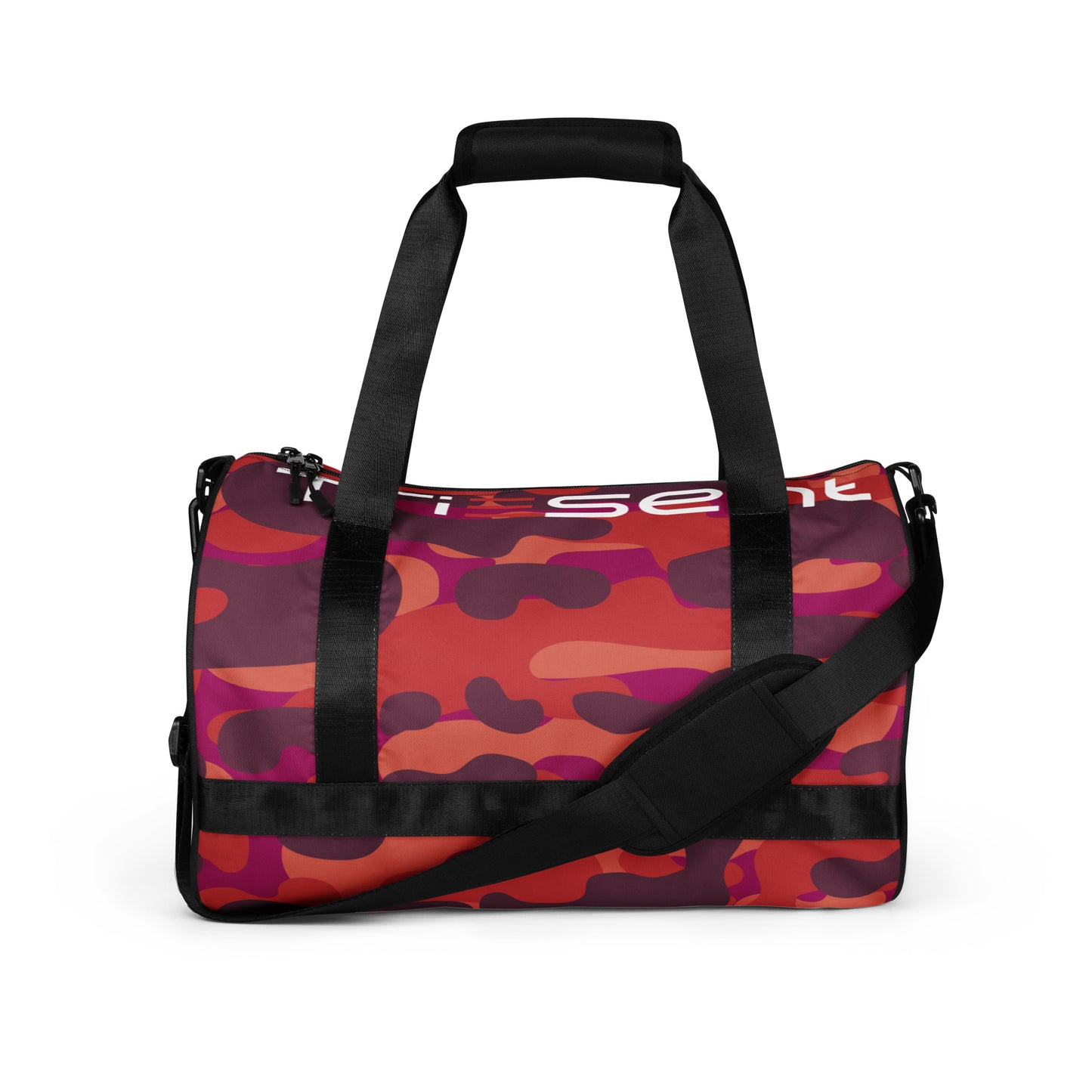 Unlock Your Confidence with the TriEsent All-Over Print Gym Bag (Fatigue, Pink, Purple, Orange)