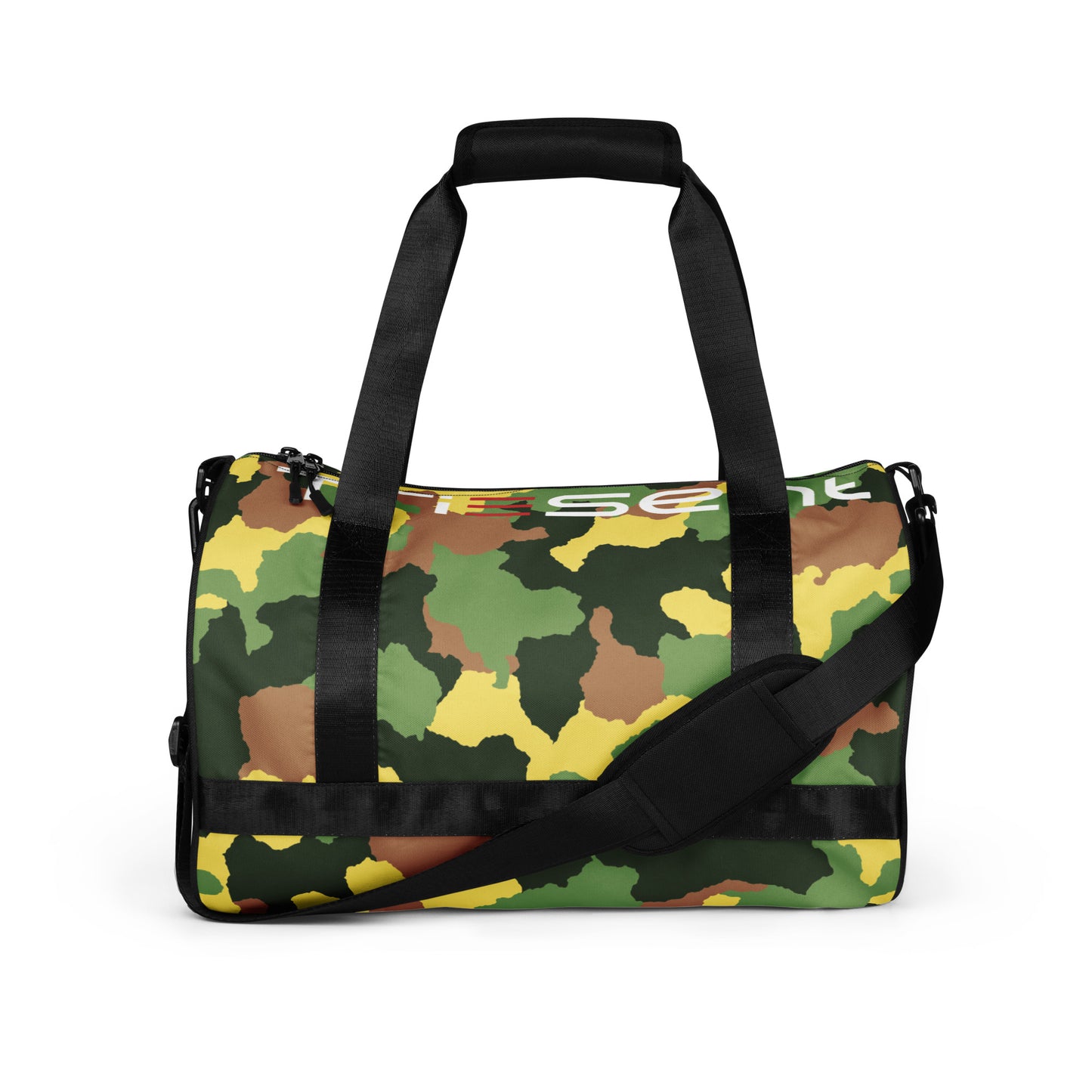 TriEsent All-Over Print Gym Bag (Brown, Green, Black, Yellow)