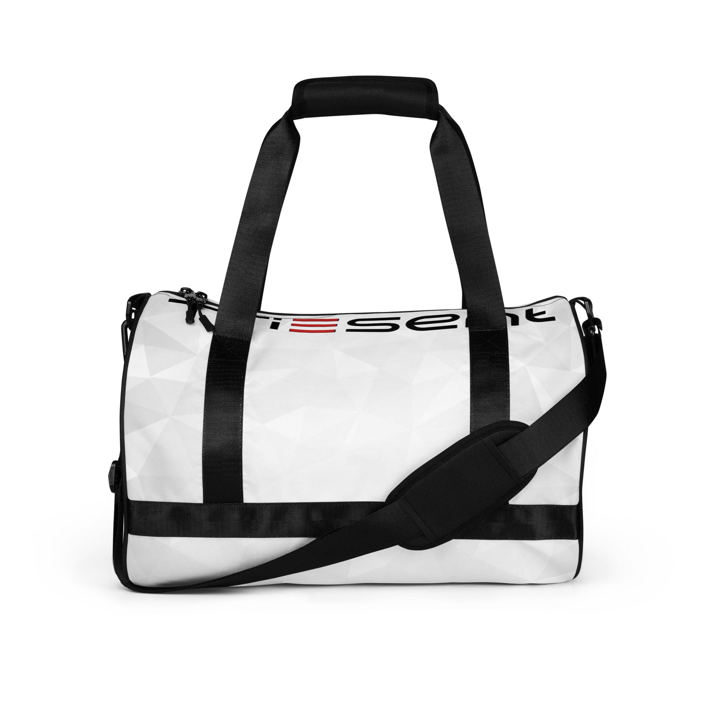 TriEsent All-Over Print Gym Bag (White, Black, Red)
