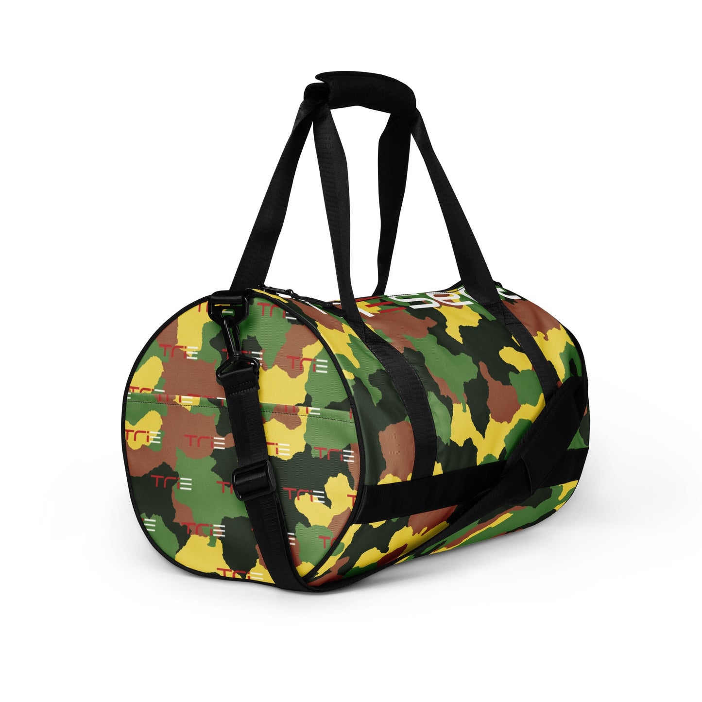 TriEsent All-Over Print Gym Bag (Brown, Green, Black, Yellow)