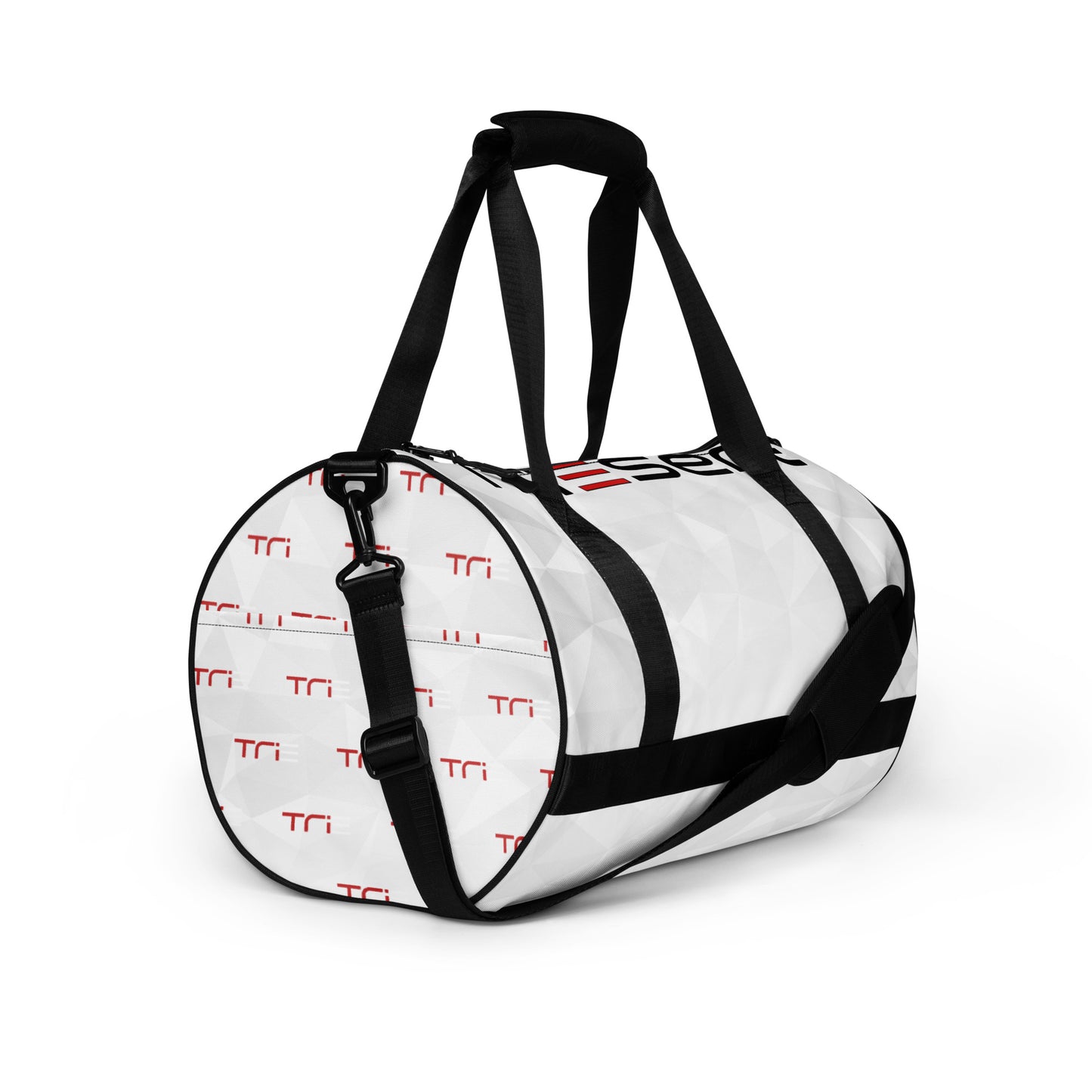 TriEsent All-Over Print Gym Bag (White, Black, Red)