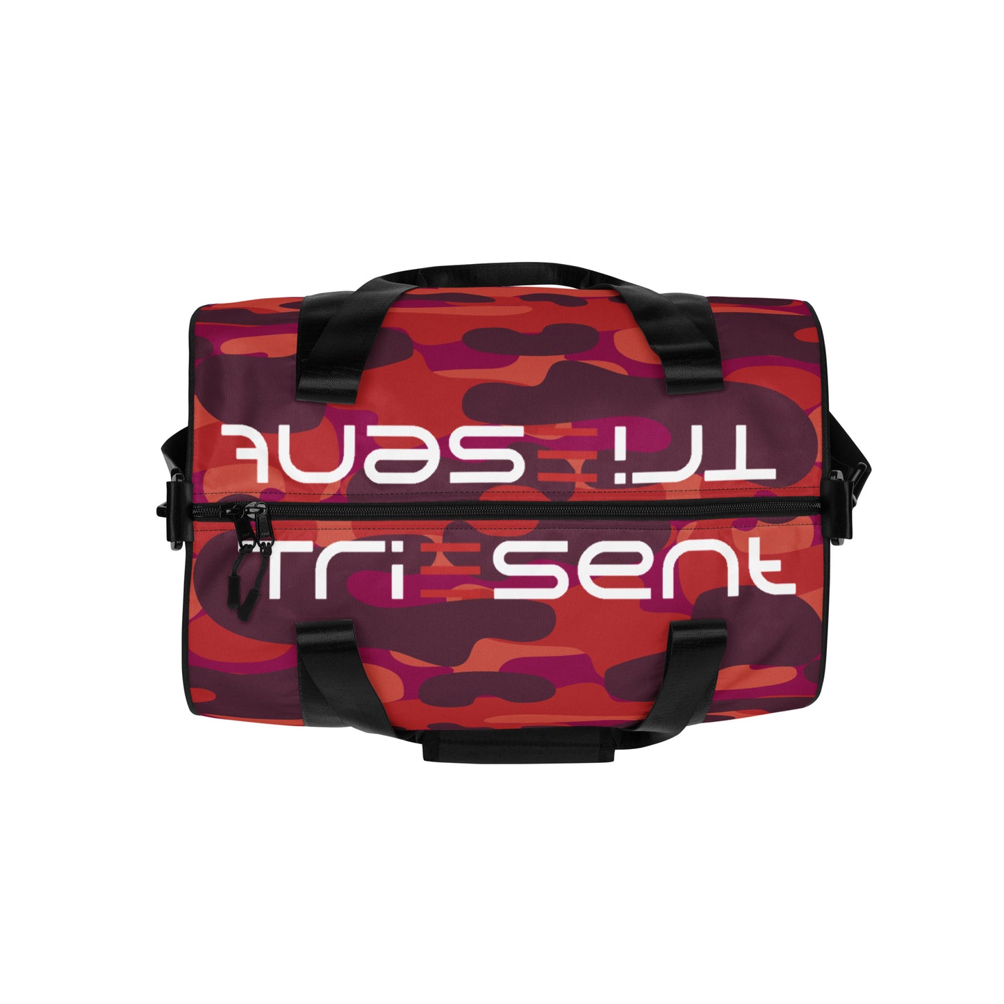 Unlock Your Confidence with the TriEsent All-Over Print Gym Bag (Fatigue, Pink, Purple, Orange)