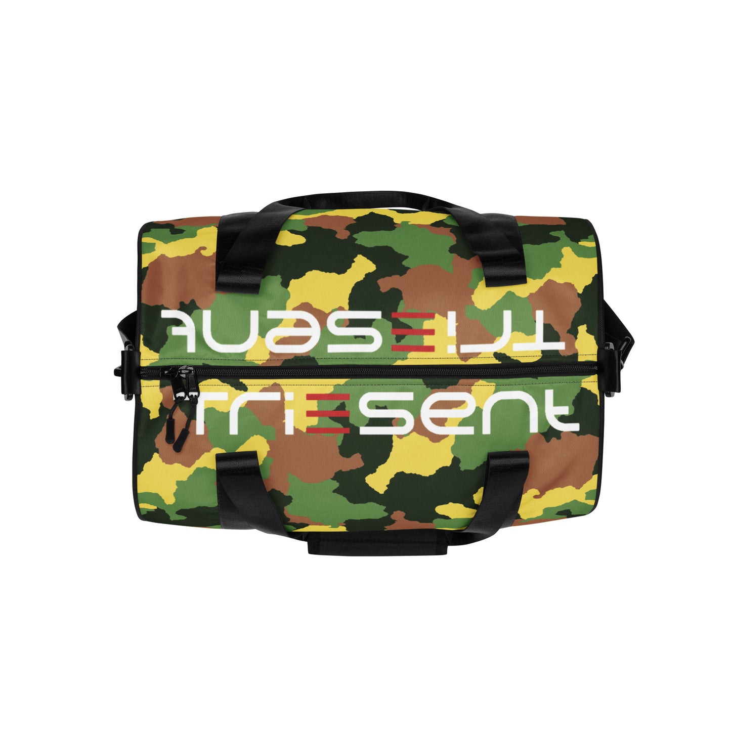 TriEsent All-Over Print Gym Bag (Brown, Green, Black, Yellow)