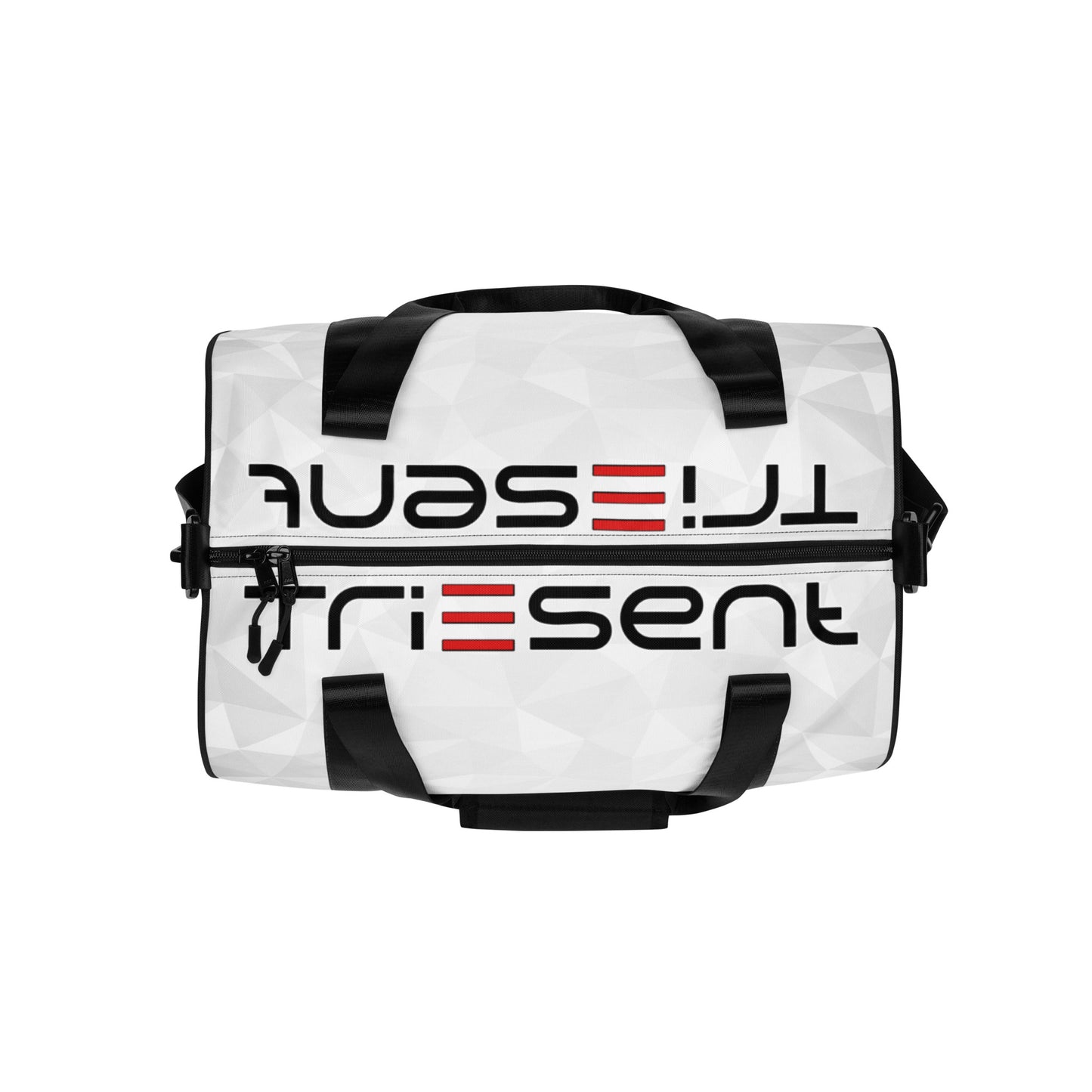 TriEsent All-Over Print Gym Bag (White, Black, Red)